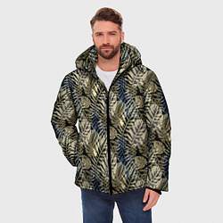 Куртка зимняя мужская Оливковый тропический узор, цвет: 3D-светло-серый — фото 2