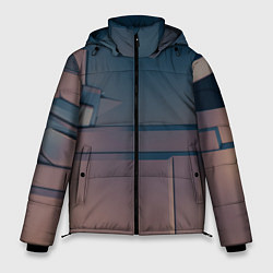 Куртка зимняя мужская Абстрактные геометрические соединения, цвет: 3D-черный