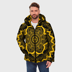 Куртка зимняя мужская Яркий желтый узор, цвет: 3D-красный — фото 2