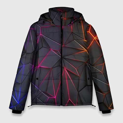 Мужская зимняя куртка Rgb линии / 3D-Светло-серый – фото 1
