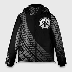 Куртка зимняя мужская Yamaha tire tracks, цвет: 3D-черный