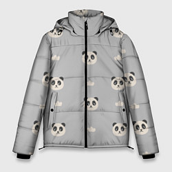 Куртка зимняя мужская Пандочки и облачка - паттерн серый, цвет: 3D-светло-серый