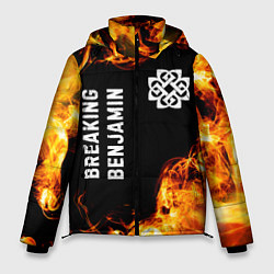 Куртка зимняя мужская Breaking Benjamin и пылающий огонь, цвет: 3D-черный