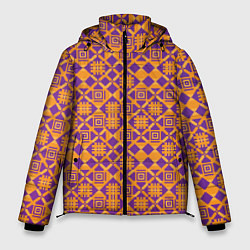 Куртка зимняя мужская Оранжевый векторный узор, цвет: 3D-светло-серый