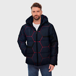 Куртка зимняя мужская Светящиеся стальная броня, цвет: 3D-красный — фото 2