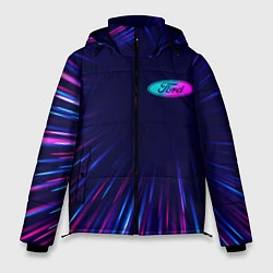 Куртка зимняя мужская Ford neon speed lines, цвет: 3D-черный