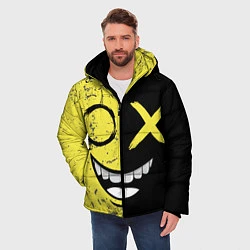 Куртка зимняя мужская Смайлик с улыбкой, цвет: 3D-черный — фото 2