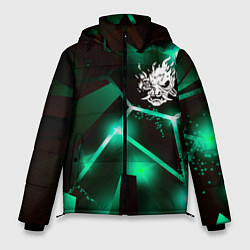 Куртка зимняя мужская Cyberpunk 2077 разлом плит, цвет: 3D-черный
