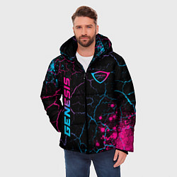 Куртка зимняя мужская Genesis - neon gradient: надпись, символ, цвет: 3D-черный — фото 2