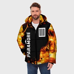 Куртка зимняя мужская Paramore и пылающий огонь, цвет: 3D-черный — фото 2