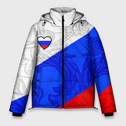 Куртка зимняя мужская Сердечко - Россия, цвет: 3D-красный