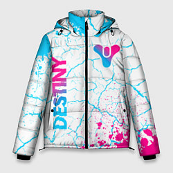 Куртка зимняя мужская Destiny neon gradient style: надпись, символ, цвет: 3D-черный