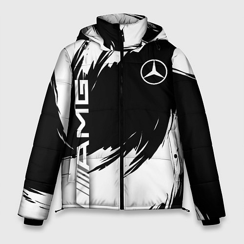Мужская зимняя куртка Mercedes benz - white color / 3D-Светло-серый – фото 1