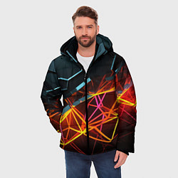 Куртка зимняя мужская Разломленные плитки, цвет: 3D-светло-серый — фото 2
