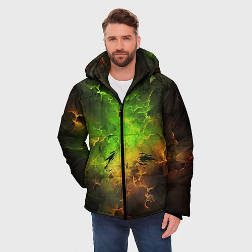 Мужская зимняя куртка Зеленый туман / 3D-Красный – фото 3