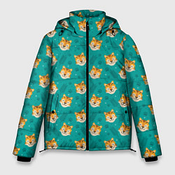 Куртка зимняя мужская Милый тигр паттерн, цвет: 3D-красный