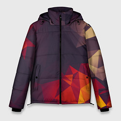 Куртка зимняя мужская Полигональный узор, цвет: 3D-черный