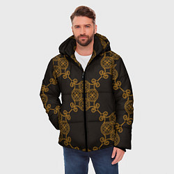 Куртка зимняя мужская Позолоченный паттерн, цвет: 3D-черный — фото 2