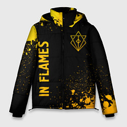 Куртка зимняя мужская In Flames - gold gradient: надпись, символ, цвет: 3D-черный
