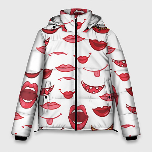 Мужская зимняя куртка Сладкие губы / 3D-Светло-серый – фото 1