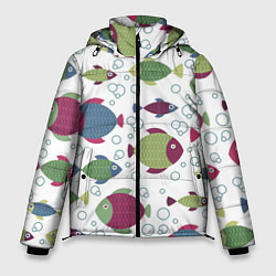 Куртка зимняя мужская Милые рыбки, цвет: 3D-светло-серый