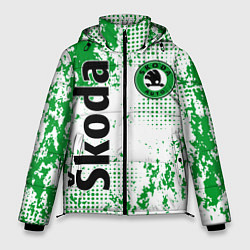 Куртка зимняя мужская Skoda auto logo, цвет: 3D-светло-серый