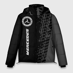 Куртка зимняя мужская Mercedes speed на темном фоне со следами шин: по-в, цвет: 3D-черный