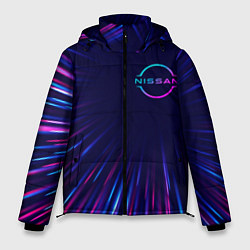 Куртка зимняя мужская Nissan neon speed lines, цвет: 3D-черный