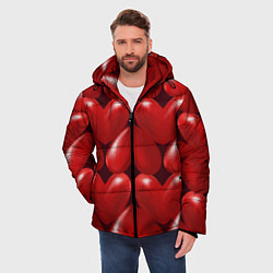 Куртка зимняя мужская Red hearts, цвет: 3D-светло-серый — фото 2