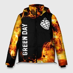 Куртка зимняя мужская Green Day и пылающий огонь, цвет: 3D-черный