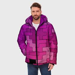 Куртка зимняя мужская Фиолетовые текстуры, цвет: 3D-светло-серый — фото 2