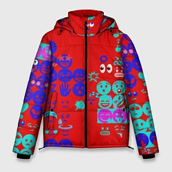 Куртка зимняя мужская Смайлы для настроения, цвет: 3D-светло-серый