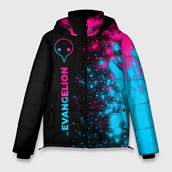 Куртка зимняя мужская Evangelion - neon gradient: по-вертикали, цвет: 3D-черный