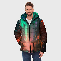 Куртка зимняя мужская Кибер город будущего, цвет: 3D-светло-серый — фото 2
