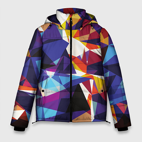 Мужская зимняя куртка Мозаичный узор / 3D-Светло-серый – фото 1