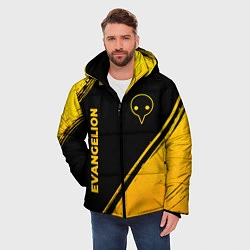 Куртка зимняя мужская Evangelion - gold gradient: надпись, символ, цвет: 3D-черный — фото 2