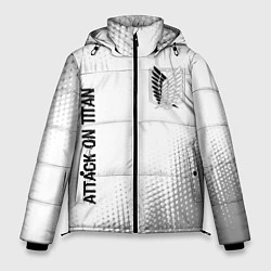 Куртка зимняя мужская Attack on Titan glitch на светлом фоне: надпись, с, цвет: 3D-черный