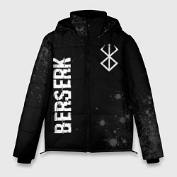 Куртка зимняя мужская Berserk glitch на темном фоне: надпись, символ, цвет: 3D-черный