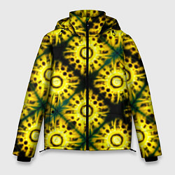 Куртка зимняя мужская Солнечные подсолнухи, цвет: 3D-черный
