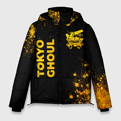 Куртка зимняя мужская Tokyo Ghoul - gold gradient: надпись, символ, цвет: 3D-черный