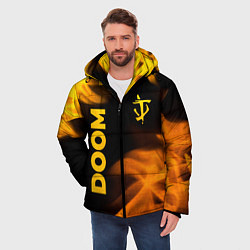 Куртка зимняя мужская Doom - gold gradient: надпись, символ, цвет: 3D-черный — фото 2