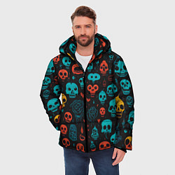 Куртка зимняя мужская Skull party, цвет: 3D-черный — фото 2