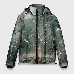 Куртка зимняя мужская Тени деревьев и краски, цвет: 3D-светло-серый
