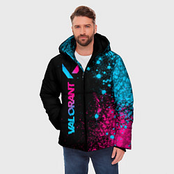 Куртка зимняя мужская Valorant - neon gradient: по-вертикали, цвет: 3D-черный — фото 2
