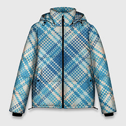 Куртка зимняя мужская Орнамент синие голубые зеленые пазлы, цвет: 3D-светло-серый