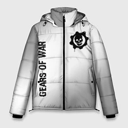 Куртка зимняя мужская Gears of War glitch на светлом фоне: надпись, симв, цвет: 3D-черный