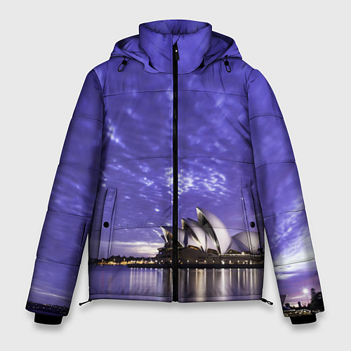 Мужская зимняя куртка Сидней в фиолетовом в закате / 3D-Светло-серый – фото 1