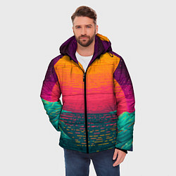 Куртка зимняя мужская Синтовый закат, цвет: 3D-черный — фото 2