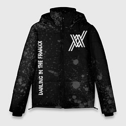 Куртка зимняя мужская Darling in the FranXX glitch на темном фоне: надпи, цвет: 3D-черный