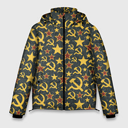 Куртка зимняя мужская Серп и Молот - СССР, цвет: 3D-черный